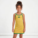Vestido Infantil Elo Brasileiro - Canelado Conforto Verde e Amarelo | Mantum