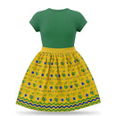 Vestido Infantil Realeza Brasileira - Princesa da Copa Verde e Amarelo | Mantum