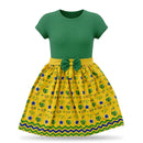 Vestido Infantil Realeza Brasileira - Princesa da Copa Verde e Amarelo | Mantum